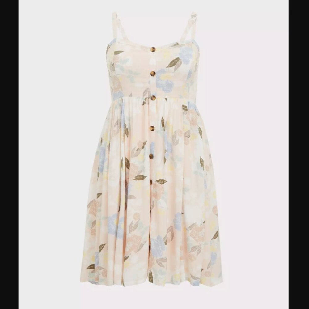 Torrid Floral Challis Button Hi-Lo Dress